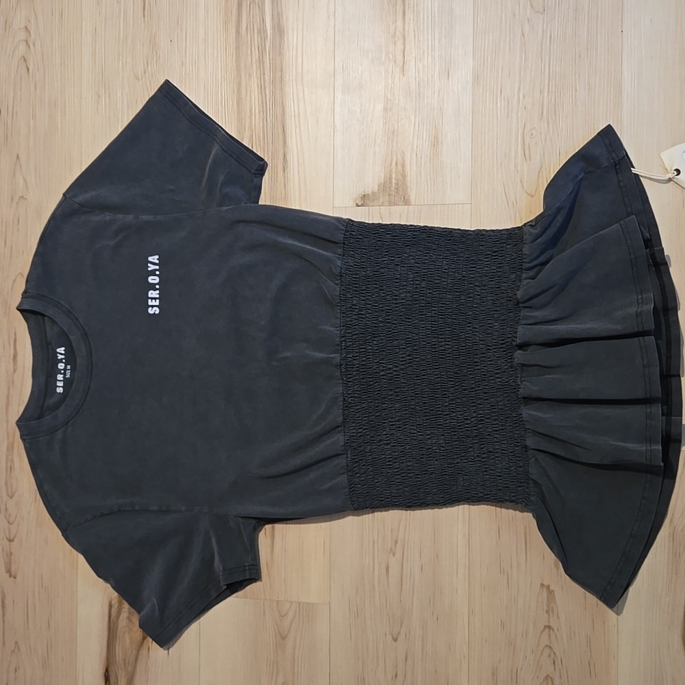 NWT SER.O.YA Miranda T-Shirt Dress, Vintage Black, Size Medium